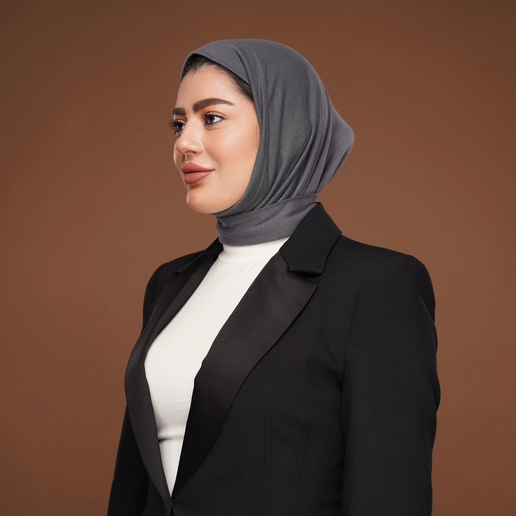 High-neck thick hijab