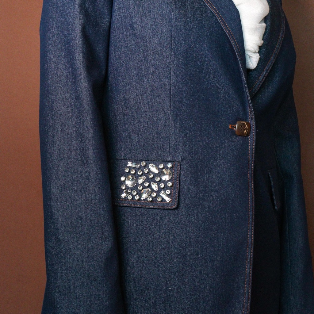 Denim crystal suit