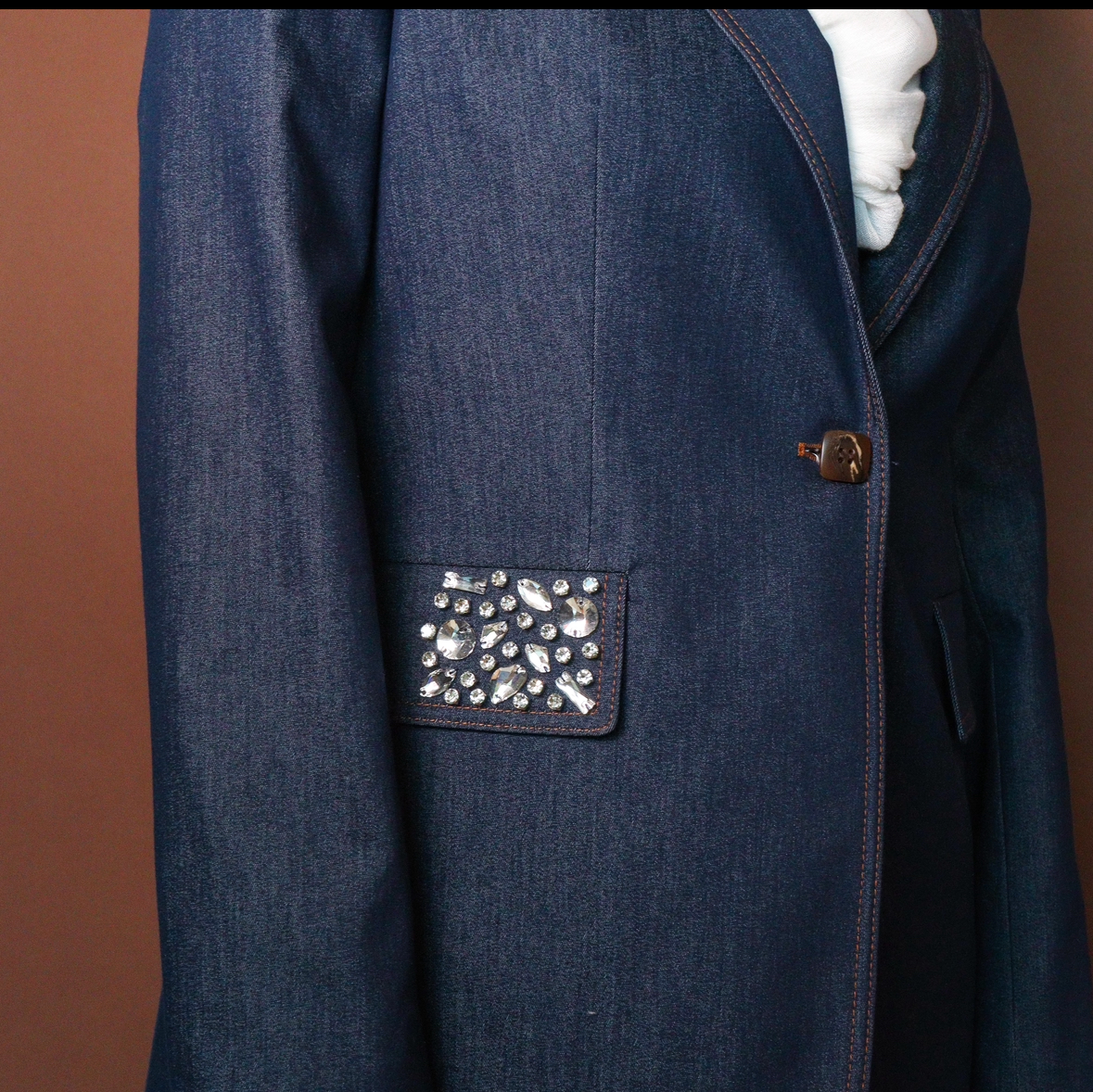 Denim crystal suit