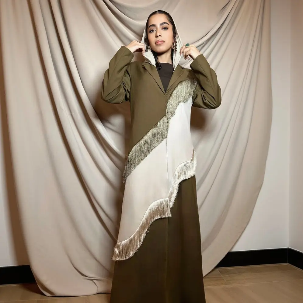 [NOUF01707] Olive Fringes Blazer